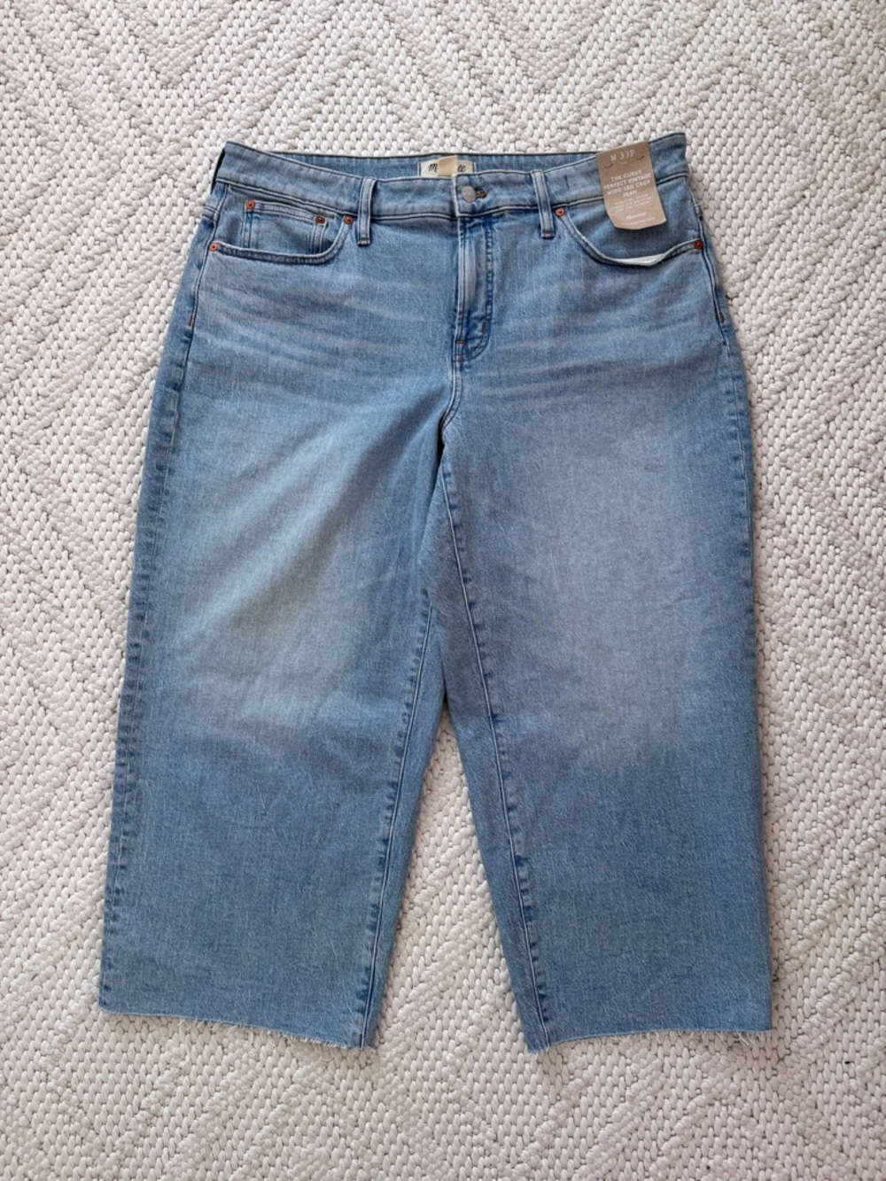 NWT Madewell Curvy Wide-Leg Cropped Jean 33P
